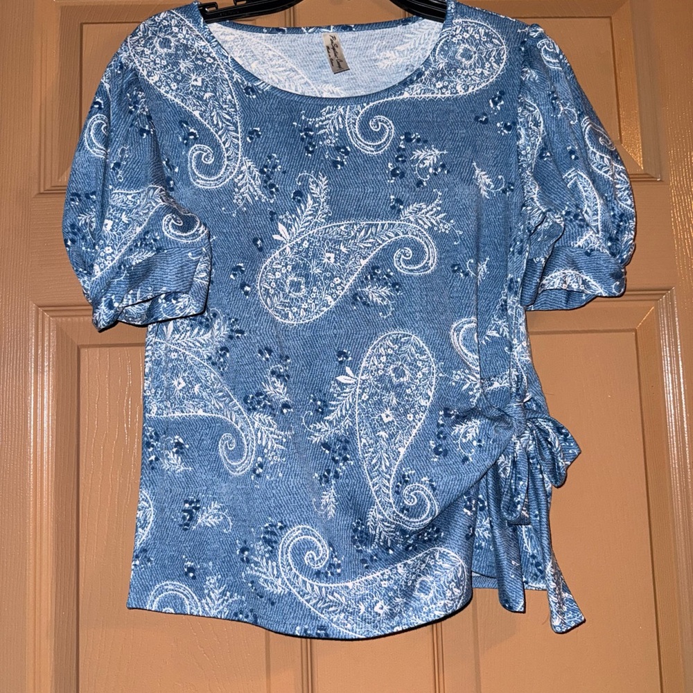 Blue Paisley Women's Top